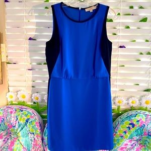 LOFT blue dress with slimming black sides